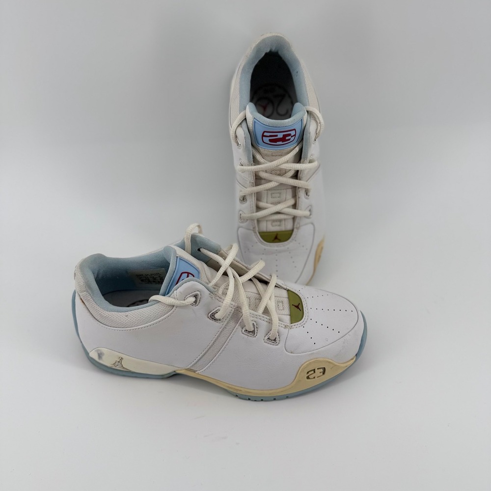 Nike Air Jordan Team Elite II Low 20th Anniversary White Blue 2005 Men's Size 8